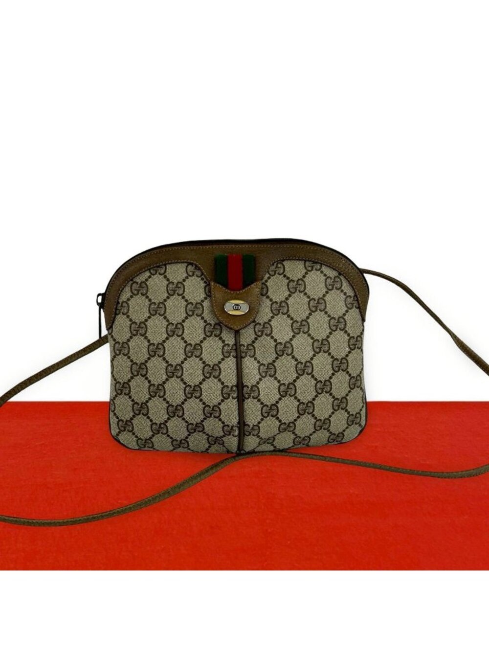 Gucci Vintage Sherry Line GG Logo Pattern Leather Shoulder Bag Crossbody